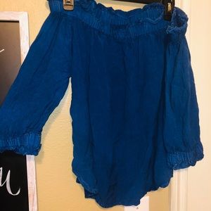 | off the shoulder denim top |